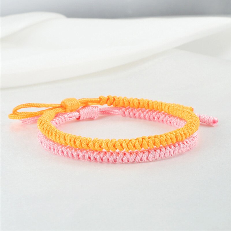 2pc Tibetan Buddhist Bracelet Charm Multicolor Braided Knots Rope Lucky Bracelets&Bangles For Women Men Friend Handmade Jewelry