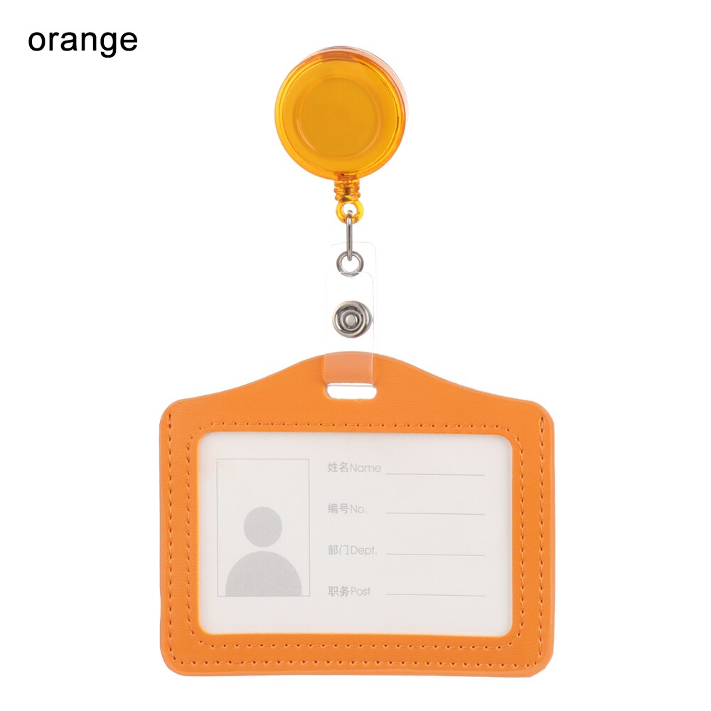 Banca di Titolari di Carta di Credito Bus ID Carte D'identità Caso Multicolore Distintivo con Retrattile Bobina di Carta di Lavoro Della Copertura DELL'UNITÀ di elaborazione di Cuoio Titolare Della Carta: orange