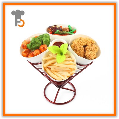 iron art restaurant taco chips rack fried chicken popcorn coffee shop tableware egg ice-cream cone shaped shelf: 4