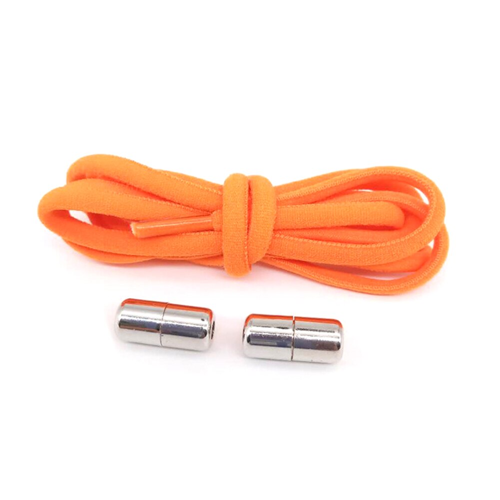 Magnetiskt resår utan knytskosnören metalllås skosnören för barn vuxna sneakers snabba skosnören halvcirkelskosnören: Orange