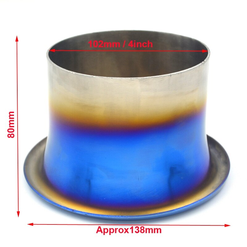 4inch Inlet Blue Tip Stainless Steel Racing Car Cold Air Compressor Intake Inlet Velocity Stack Turbo Horn Kit: 4inch