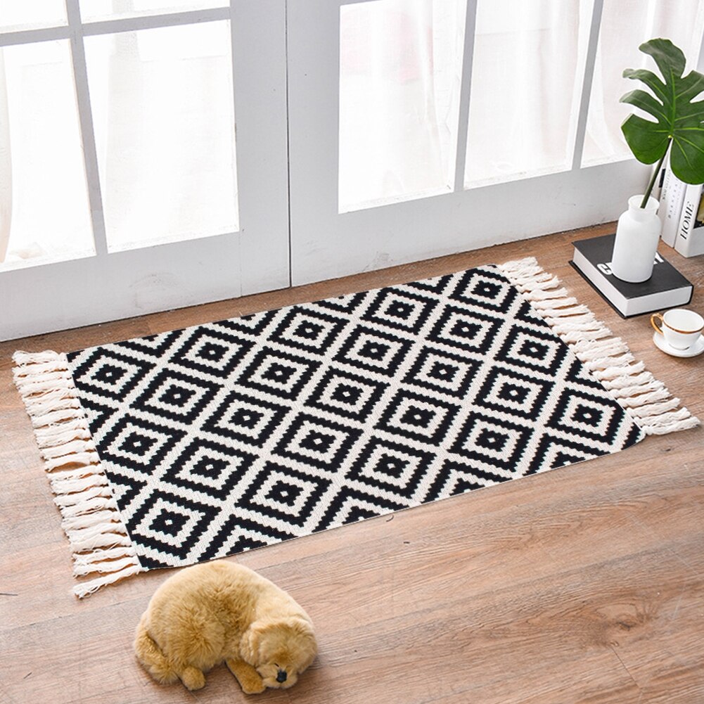 Tapijt nachtkastje veelkleurige marokkaanse stijl geometrische vloermat woonkamer slaapkamer woondecoratie: M / A