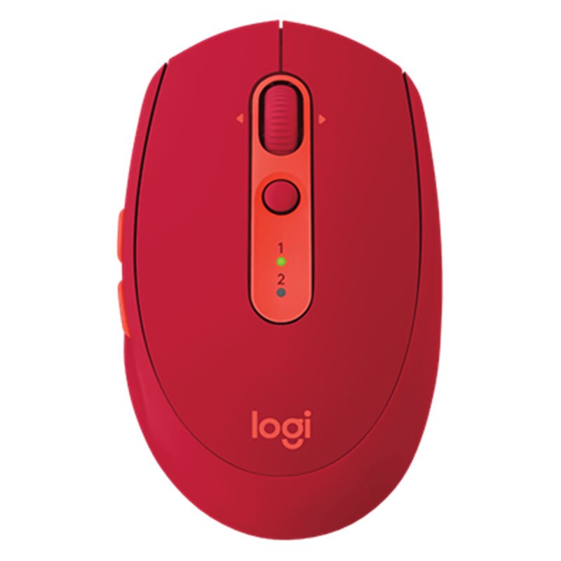 Souris sans fil d'origine Logitech M590, fédérateur Bluetooth double ordinateur portable flux souris sans fil Mouse2.4g: RED
