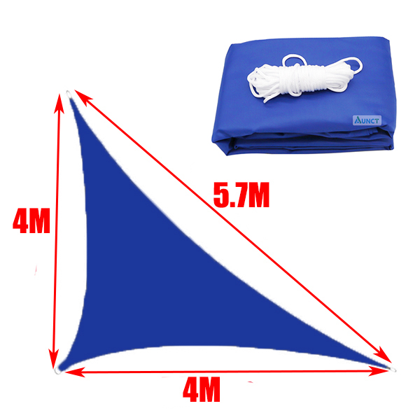 Blauw Waterdichte Zon Zonnezeil Vierkante Rechthoek Driehoek Vorm Tuin Terras Luifel Uv-Block Schaduw Kamp Wandelen Yard Luifels: 4x4x5.7m