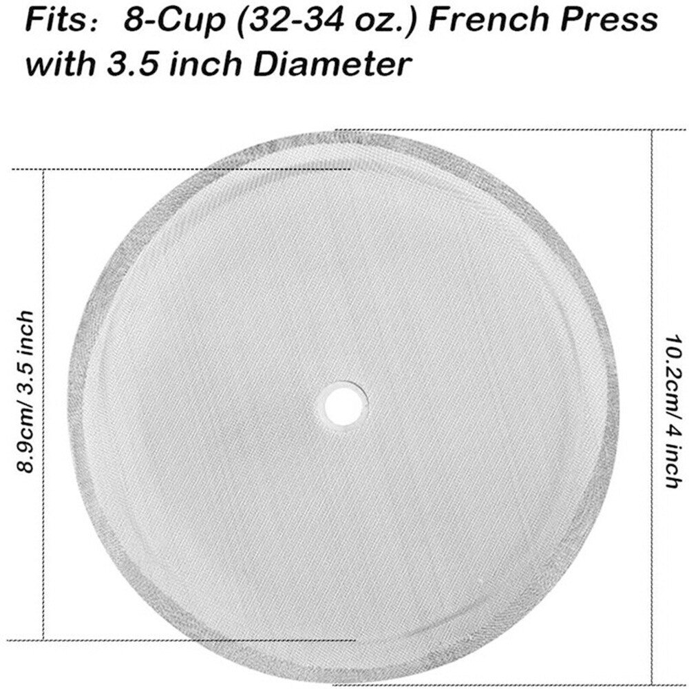 French Press Replacement Filter Mesh Screen Coffee Press Filters 4 Inch Reusable Stainless Steel Mesh Filter Kitchen Tools