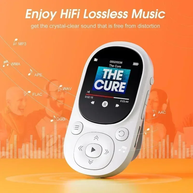 32 GB Clip-MP3-Musikplayer mit BT 5.0, verlustfreier Sound, Sport-MP3-Player, unterstützt FM-Radio-Sprachaufzeichnung und bis zu 128 GB TF-Karte