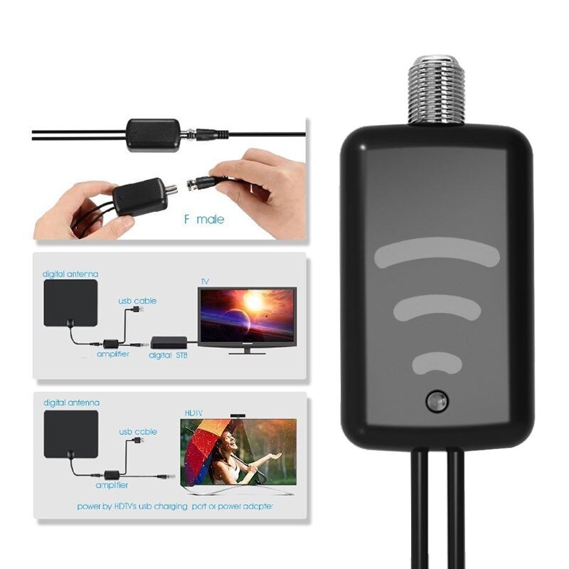 ABS Digital HDTV Signal Amplifier Booster For Cable TV Fox Antenna HD Channel 25db