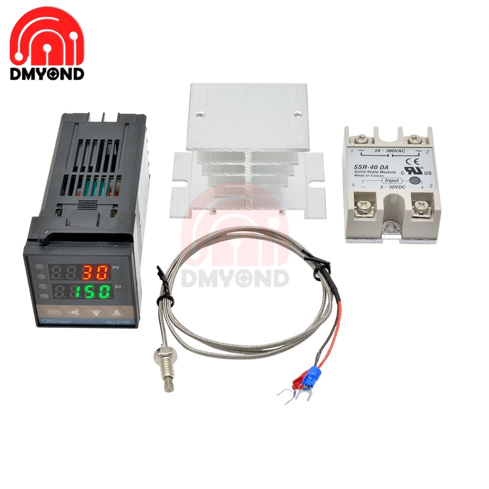 Relay Rex C100 Ssr Pid Temperature Temp Controller Digital Thermostat Pid Regulator Rex C100+40A SSR Relay+K Thermocouple Probe