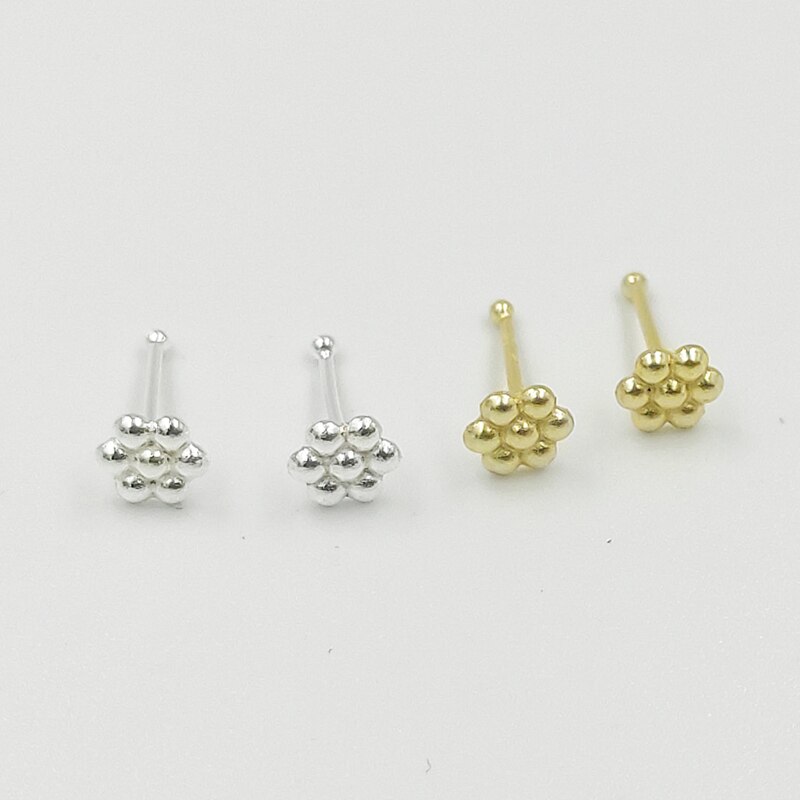 925 nasenstecker aus sterlingsilber mit blumenmotiv, 20 stück/packung