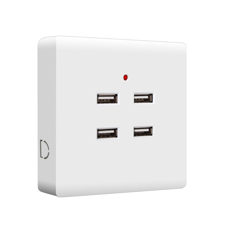 2/4 Ports USB Electrical Socket Wall Mounting Charger Station Power Adapter Plug Outlet 110V-250V for Home Office Use: 4