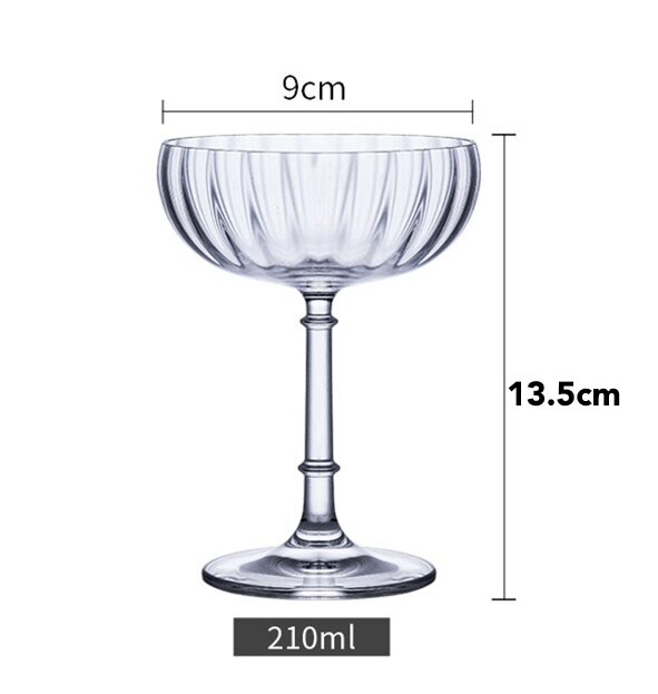 Copas de cristal para cóctel y copa de Martini: 210ml