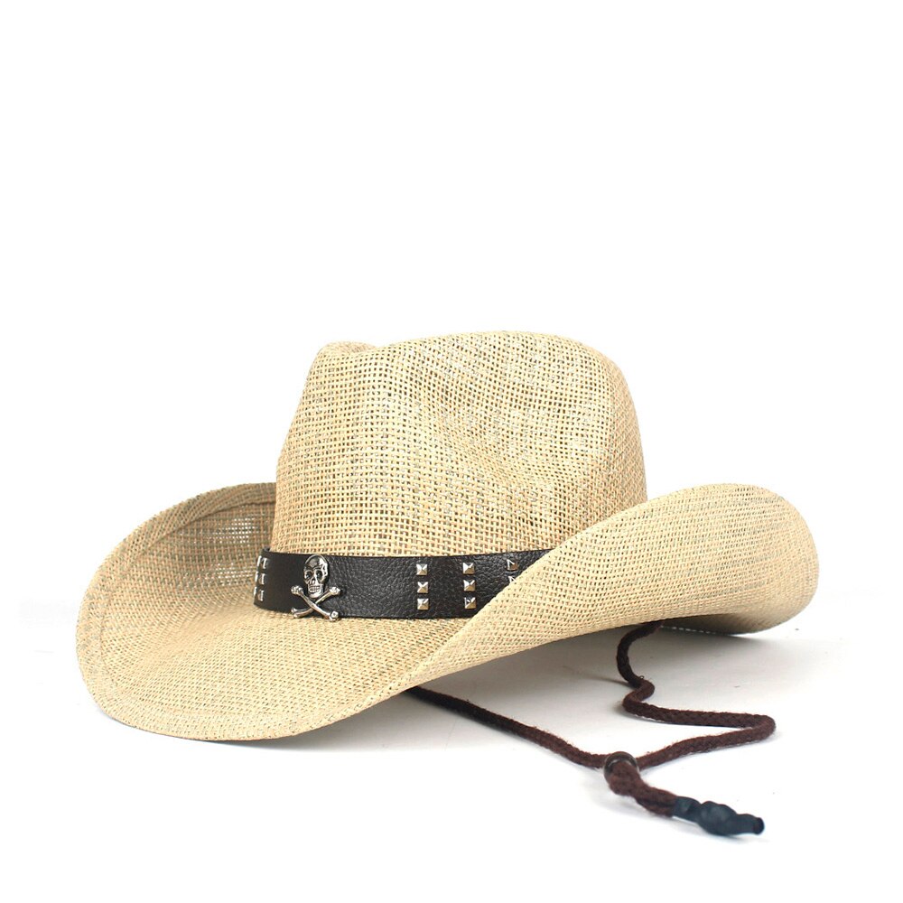 Western Cowboy Hat100% Straw Men Women Cowgirl Summer Hats For Lady Sun Hat Sombrero Hombre Beach Cowgirl Jazz: C9