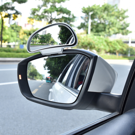 1 pieza de de 360 grados de Ángulo Ancho ajustable blind spot Espejos Retrovisores Laterales Snap manera para Auxiliar de aparcamiento trasero espejo retrovisor: LeftSilver