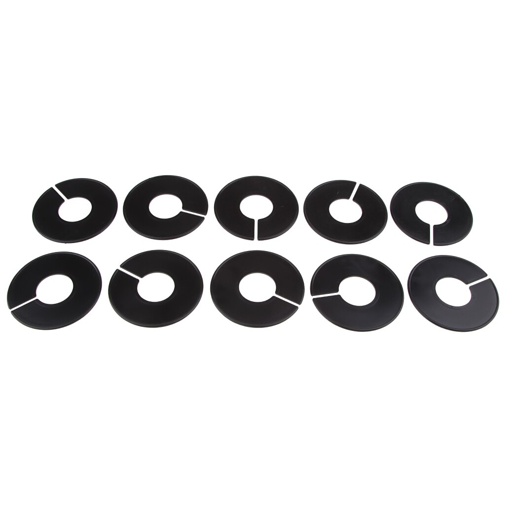 10 pack diy kledingmaat verdelers ronde hangers rek kastverdelers voor kledingwinkels huis blanco verdelers kledingmaat tags: Black
