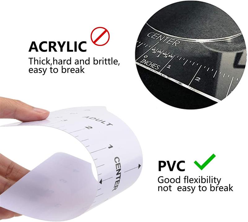 4Pcs/Set T-Shirt Alignment Ruler for Guiding Tshirt Measurement Ruler with Size Chart DIY Drawing Template Craft Tool Drafting