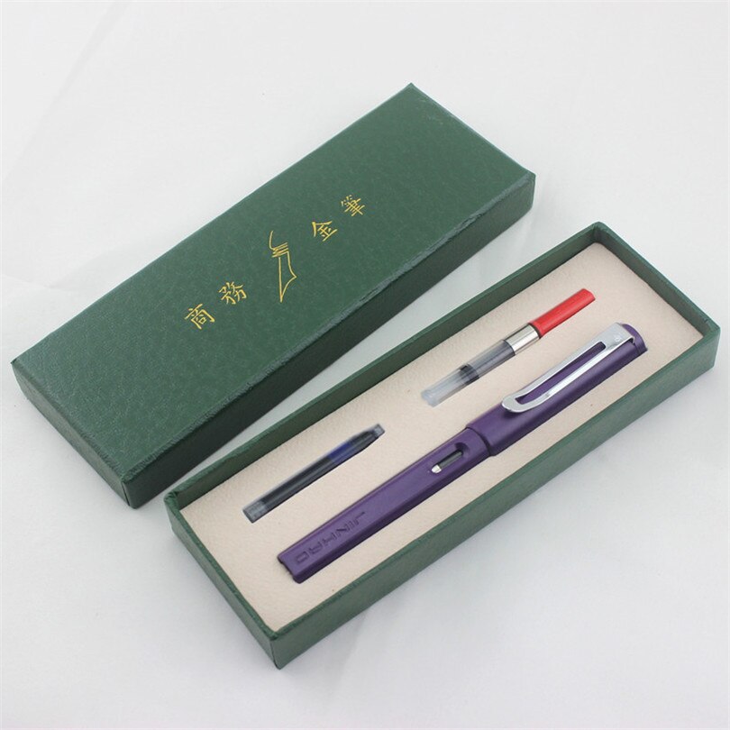 JINHAO purple Fine Nib Fountain Pen school office student pen Children's exercise pen: White / 0.8MM