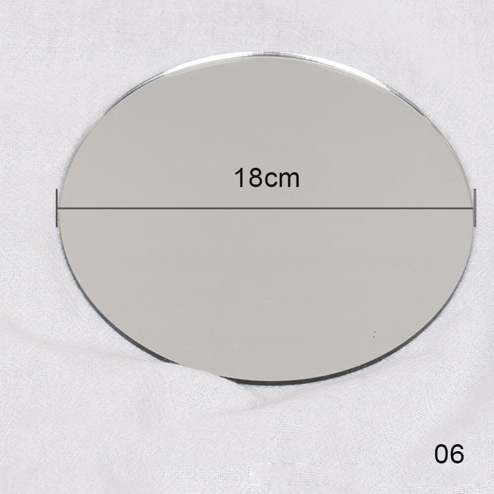 Ins Photo Props Acrylic Mirror Reflection Board Reflector Photography Props Shooting Background Ornaments Posing Photo Props: 06 Silver-18cm