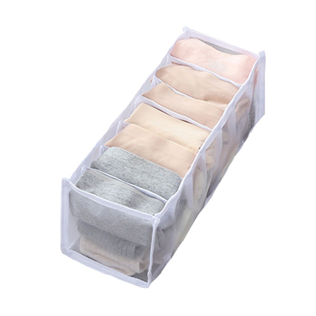 Unterwäsche Bh Socken Panty Lagerung Boxen Schrank Organisatoren Kleiderschrank Heimat Organisation Schublade Teiler Schlafsaal Sparen Raum: 7 Gitter Weiß