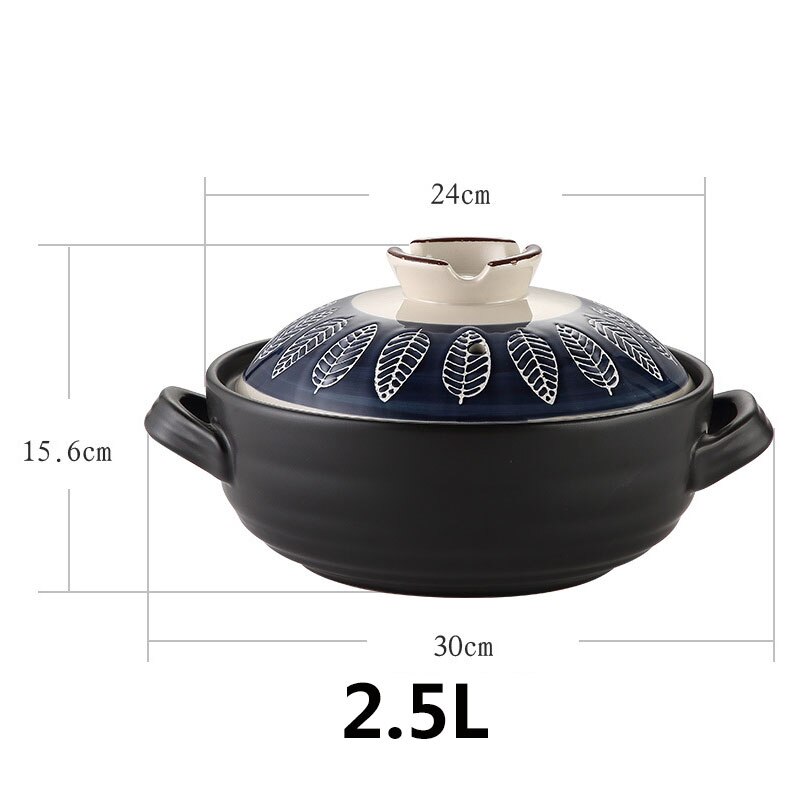 Japanese Soup Pot Crock Pots Casserole Ceramic Rice Noodle Saucepan High Temperature Resistant Cooking Pan For Gas Stove Kitchen: 2.5L E