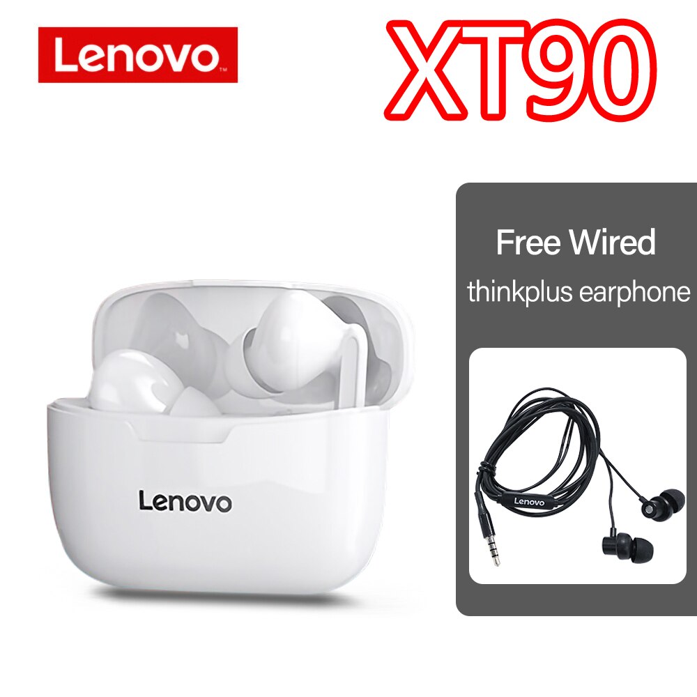 Lenovo XT90 XT92 Wireless Headphones Bluetooth Earphones TWS Headset Sports Low Latency Touch Control Waterproof Earbuds Fitness: XT90 White-TW13