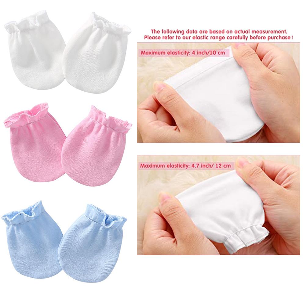 10Pairs Newborn Baby Anti-Scratch Gloves Cotton Breathable Cotton Mittens Covers Baby Anti-Scratch Gloves For 0-6 Months Baby
