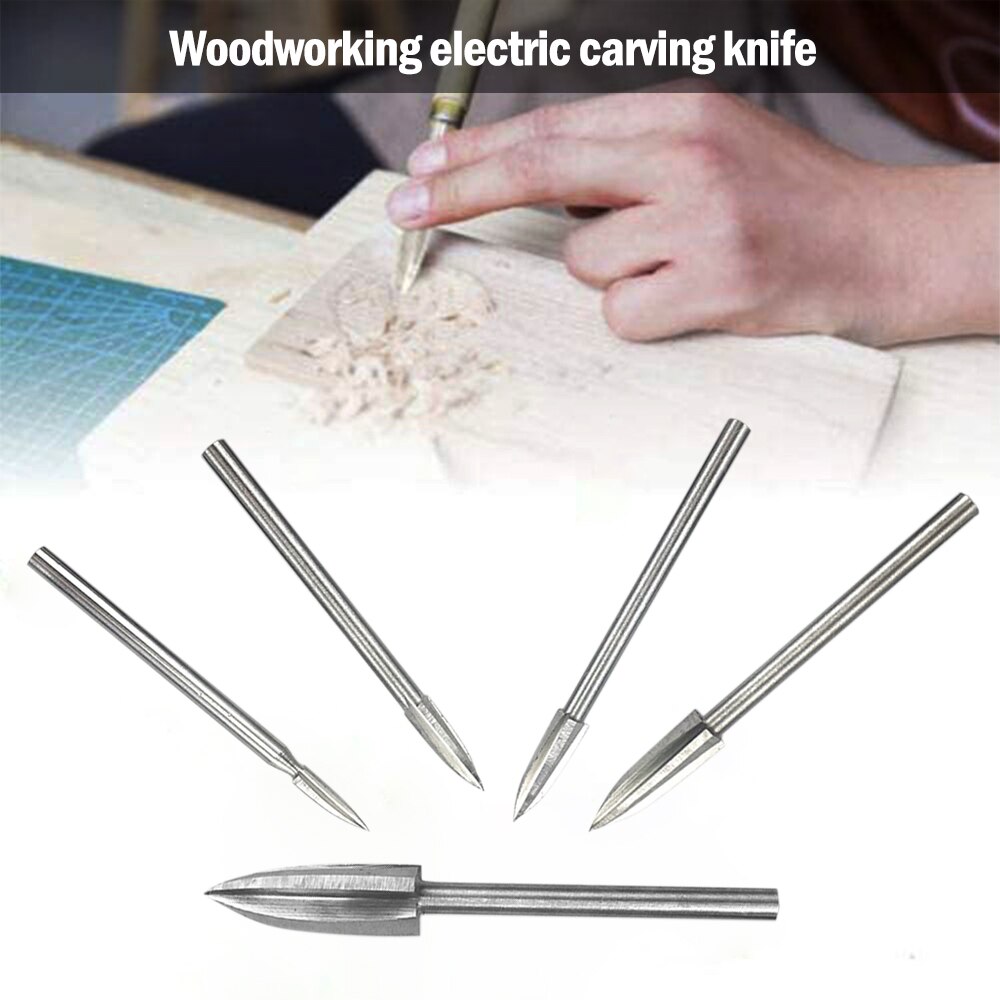 3mm Shank 3-8mm Milling Cutters White Steel Edges Woodworking Tools Three Blades Wood Carving Knives