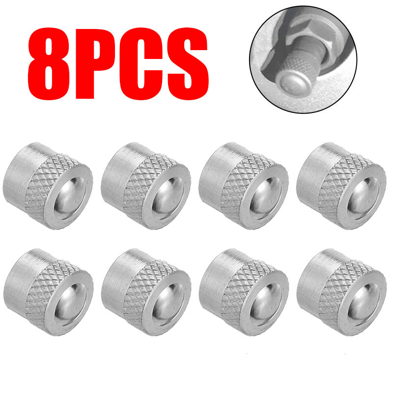 8 Stks/set 8Mm Ventieldopjes Metal Korte Pakking Premium Tire Valve Cap Cover Auto Wiel Banden Kleppen Tyre Stem air Caps