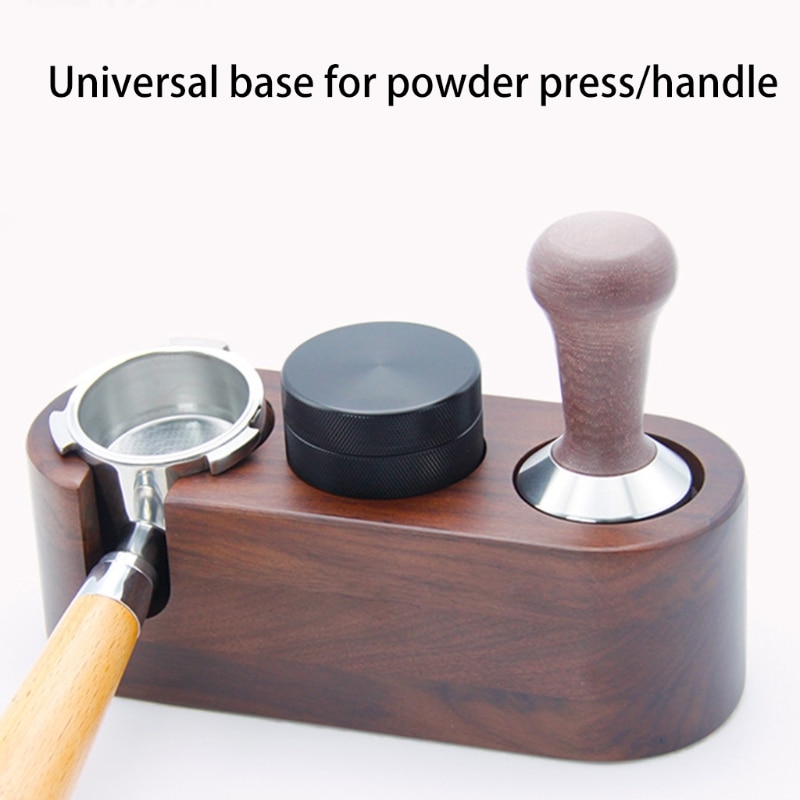 Walnut Wood Espresso Distributor Mat Coffee Tamper Stand Support Base Rack Coffee Filter Holder Coffee Machine Handle