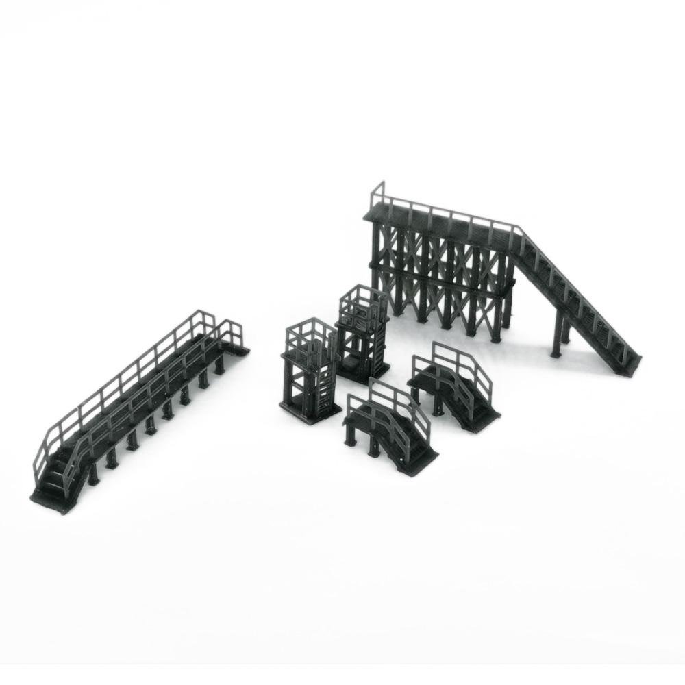Outland Modellen Industriële Platform & Trappen Set 1:220 Z Schaal Spoorweg Landschap