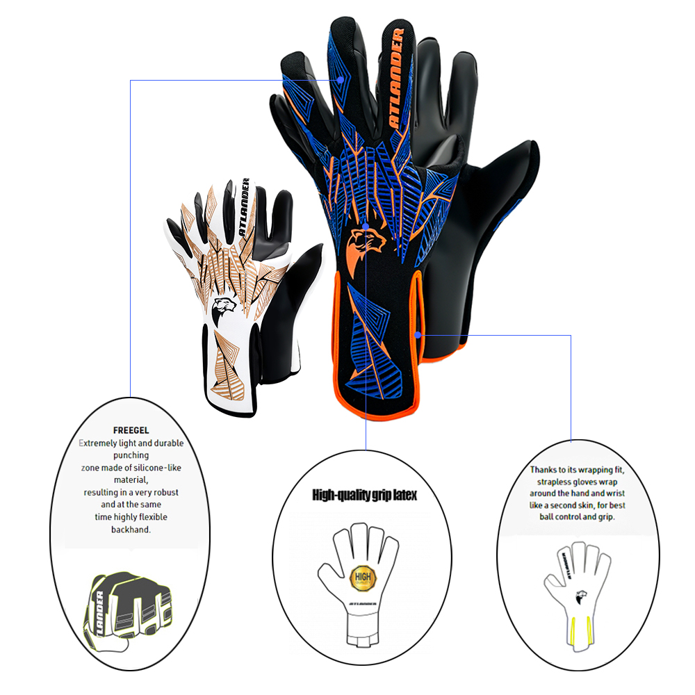 Guantes de portero profesionales para adultos y niños, guantes de portero de fútbol de protección gruesa de látex, deportes de fútbol