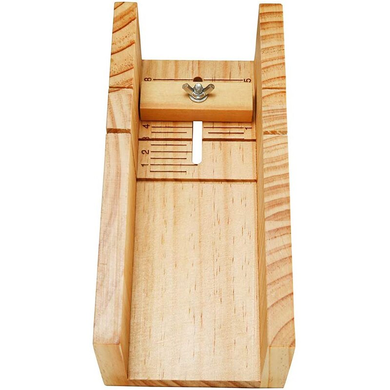 Caja de madera para cortar jabón, corte de línea preciso, Panel frontal ajustable, viene con cortador
