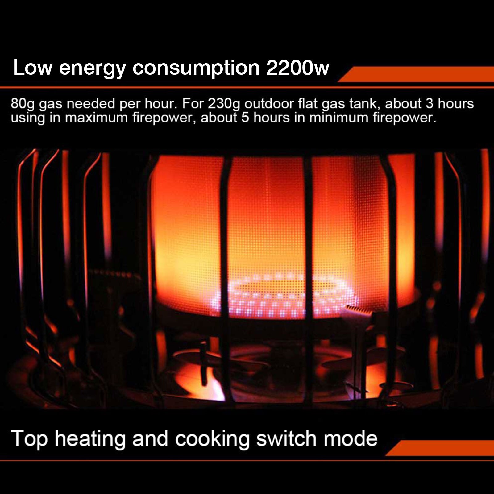 2-in-1 Low Energy Consumption Portable Heating Stove Liquefied Gas Heater Grill Stove Outdoor Gas Heater Camping Stove