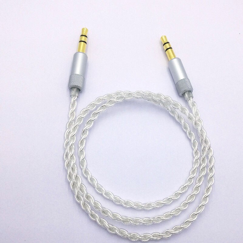 RY-A08 Silber überzug Kabel Kabel 3,5mm Jack Lautsprecher Kabel für J BL Kopfhörer Auto X iaomi ich phone7 O neplus 5t AUX Cord: RY-A08 / 2m