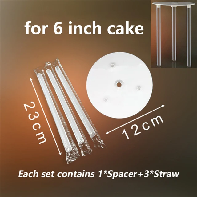 Soporte para pastel multicapa, junta suspendida, soporte para nivel de pastel, juego de varillas para pasador de pastel, soporte para soportes para pastel, marco de paja, decoración para pastel DIY: Beige