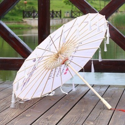 Seide Regenschirm regen frauen Tanz Stütze Cheongsam Geölt Papier Dach sonnenschirm guarda chuva paraguas mujer Hanfu quaste regenschirm: R