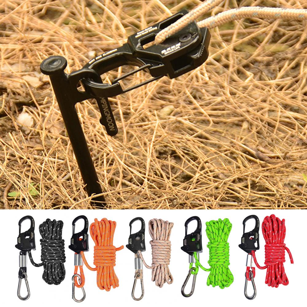 Accesorios de acampada, tensor de cuerda de tienda de campaña de aleación de aluminio duradero para equipo de Camping portátil ligero, fuerte para exteriores