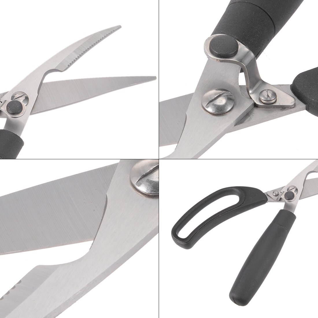 uxcell 9 Inch Kitchen Scissor, Spring-Loaded Shear for Chicken Poultry Fish Meat BBQ