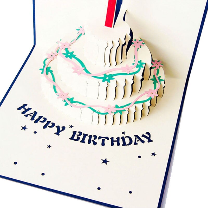 3-Ebene Geburtstag Kuchen 3D Pop hoch Gruß handgefertigt Kirigami Karten Geburtstag Karten gute