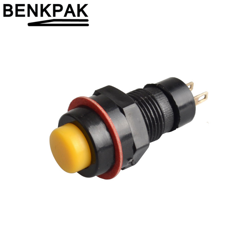 Spring return push button switch 10mm Normally Open no-fixed switch , momentary push button Latching Push Button 6pcs: Brown / AU Standard