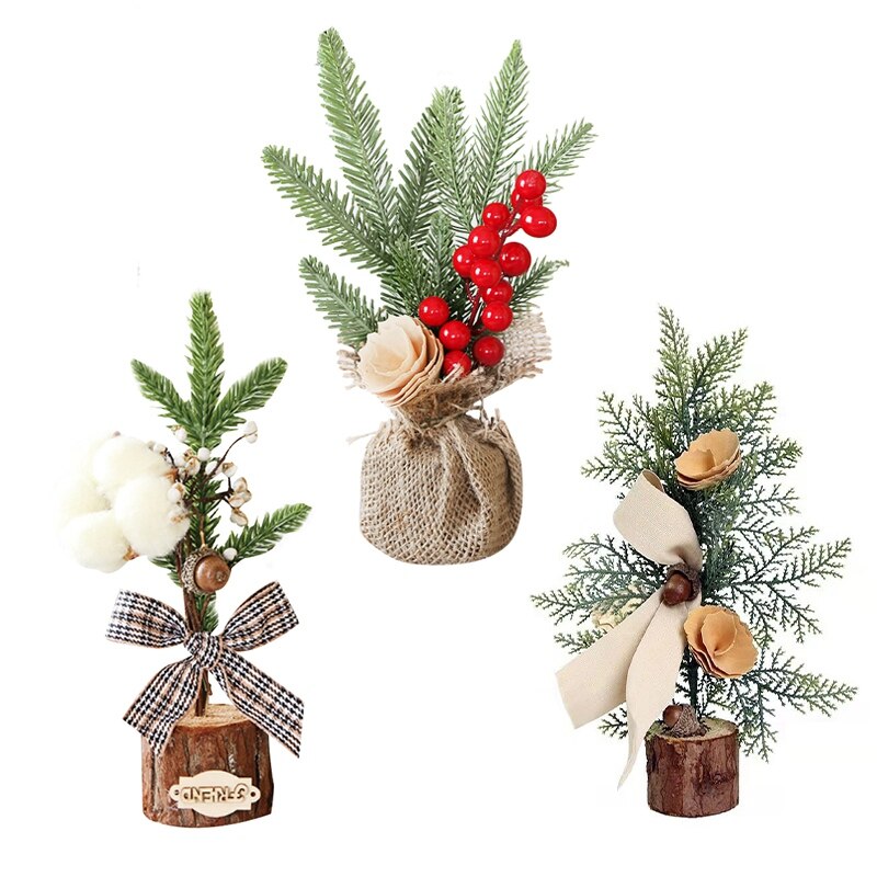 Kerstboom Decor Kunstmatige Tafelblad Mini Kerstboom Decoraties Festival Miniatuur Boom 25x8cm