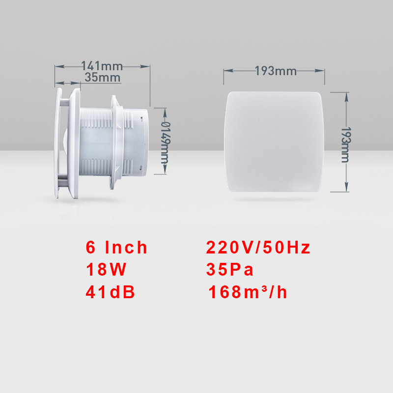 4/6-Zoll-Abluftventilator Heimat Badezimmer Küche Schlafzimmer Toilette geräuscharmer Ventilator Ventilator Hotel Zauberstab Leise Auszieher Abluft Ventilator: S / Licht Grün