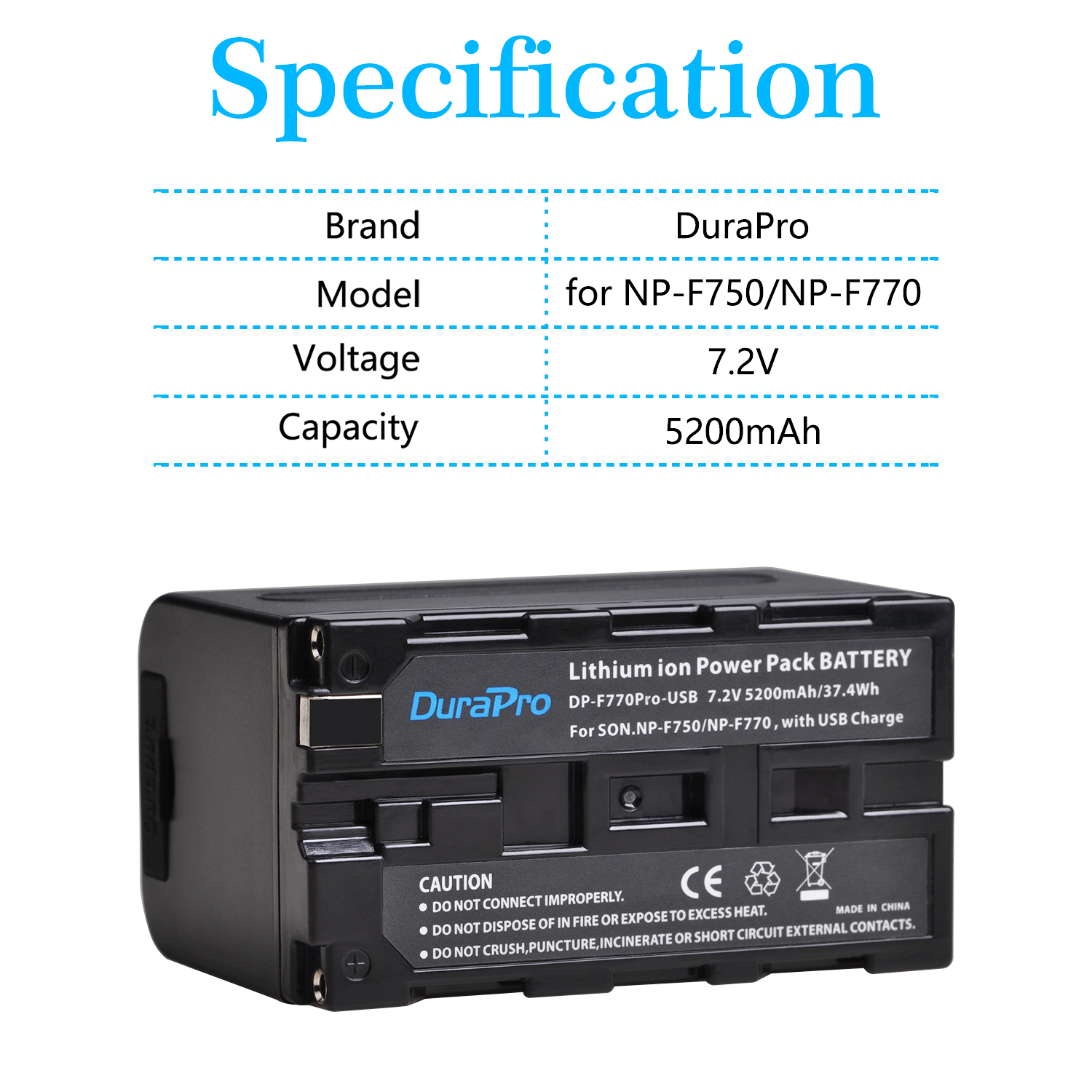 NP-F970 NP-F960 Batterij Met Ingebouwde Usb Voor Sony Np F980 F960 F950 F930 F770 F750, CN-126, CN-160, CN-160CA, YN-160 Led Licht: Black NP-F770