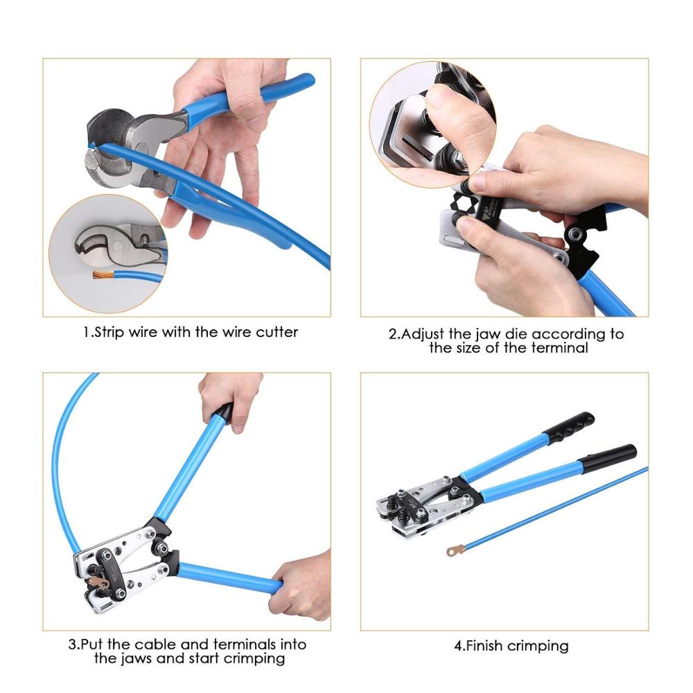 HX-50B cable crimpercable crimping tool wire crimper hand tool set ratchet terminal crimp pliers for 6-50mm² 1-10AWG