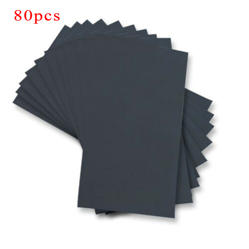 80Pcs Schuurpapier Set 80 Stuks Schuurpapier Black Silicon Carbide