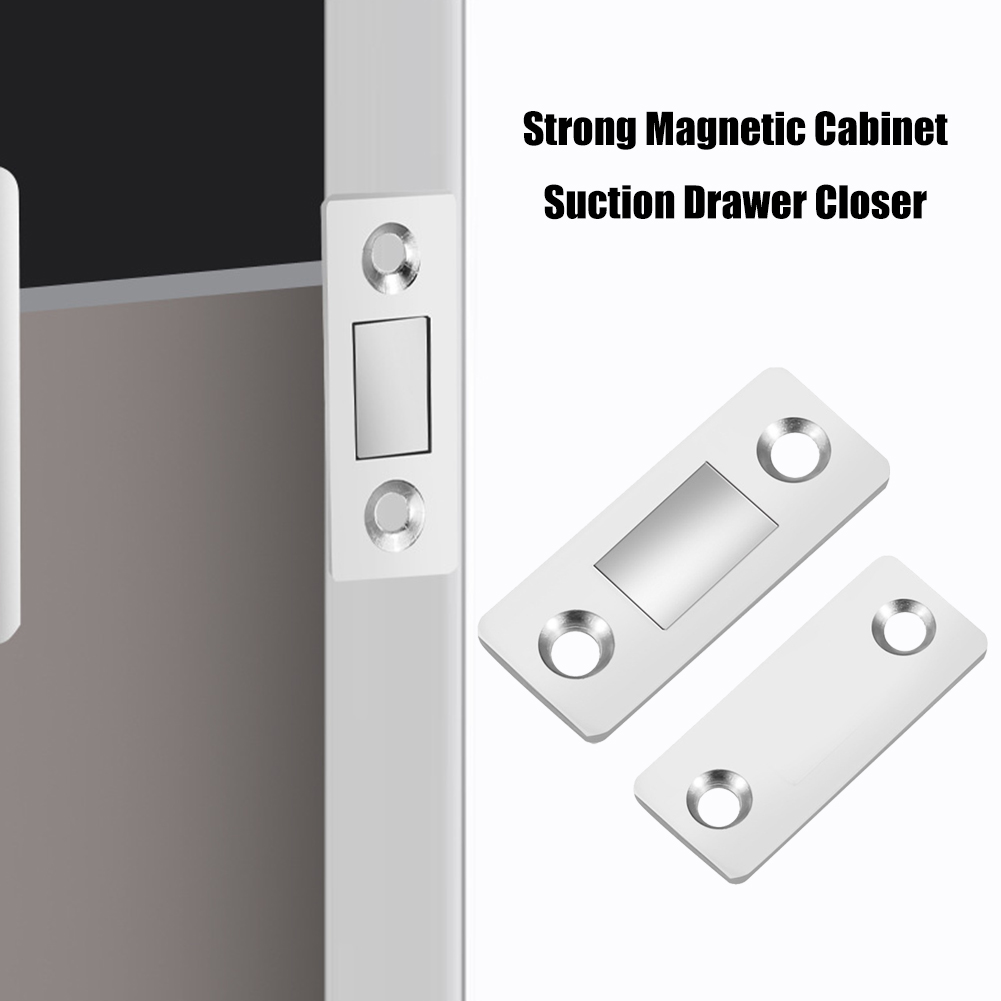 2pcs Strong Magnetic Punch-Free Door Catch Latch Screw Holes Wardrobe Stop Door Closer Ultra Thin Closures Furniture Cupboard