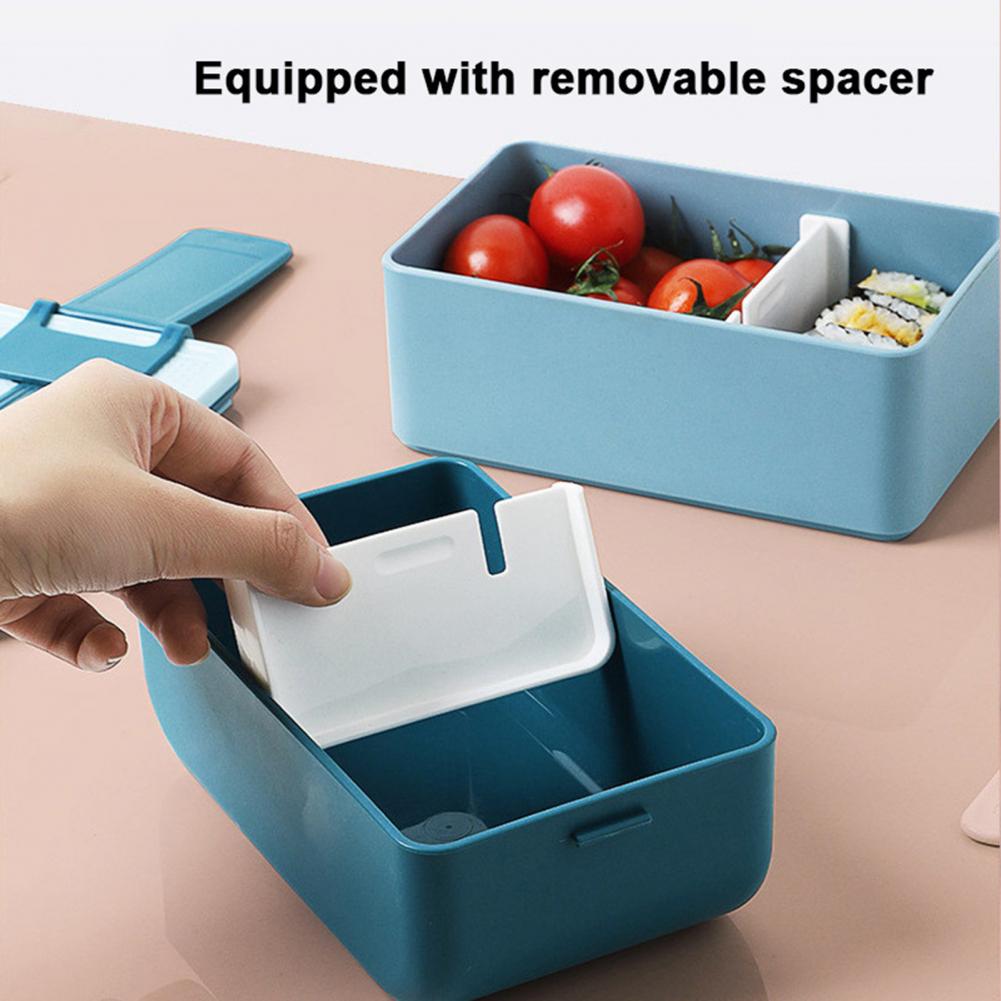 Rectangle Lunch Box Double-layer Food Storage Lunchbox Microwave Heating Food Container Bento Box Kitchen Organizer Food Box