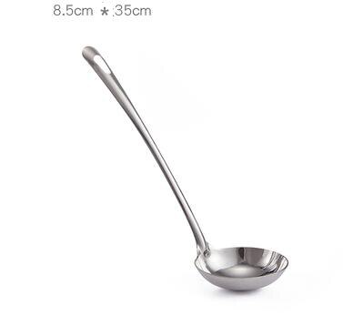 stainless steel Long Handled Rice Soup Cooking Spoons Handmade Kitchen Utensil Ladle Tableware: L