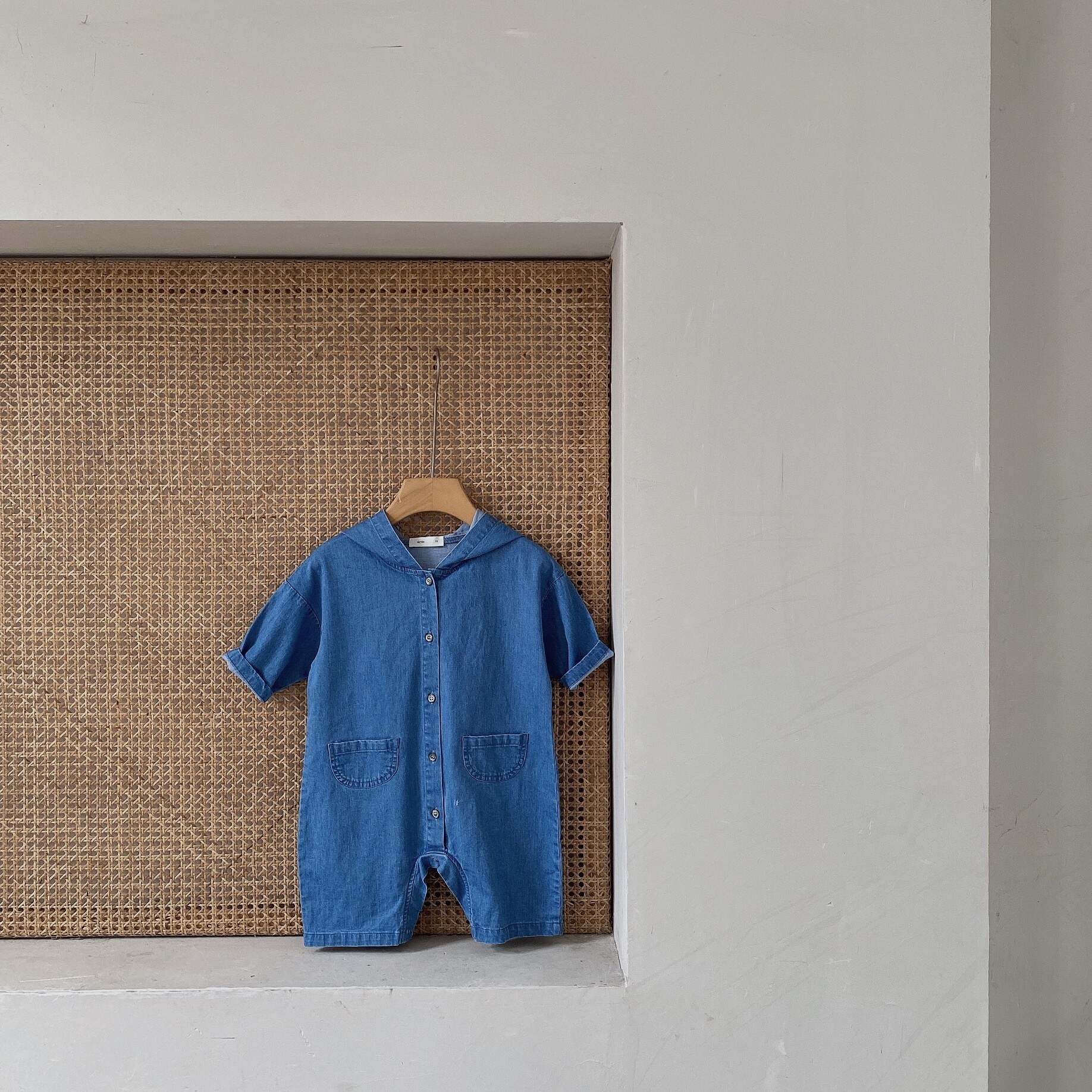 5459 bébé garçon à capuche Denim Outwear à manches longues une pièce vêtements à manches longues Denim vêtements 0-24M enfant en bas âge fille vêtements décontractés