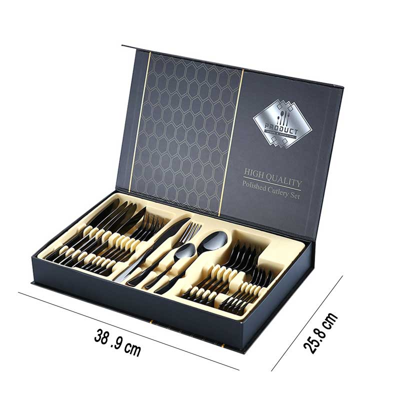 6Set/24Pcs Luxury Flatware Box Set Wedding Banquet Year Family Dinner Cutlery Set Stainless Steel Tableware Set