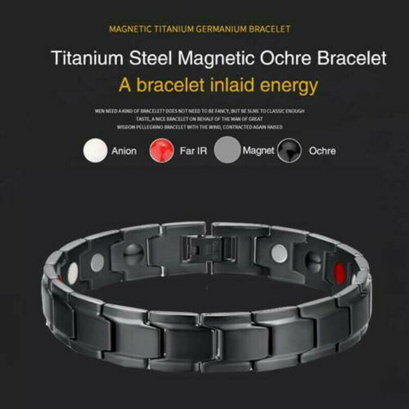 Therapeutic Energy Healing Bracelet Titanium Steel Magnetic Therapy Bangle Bracelets BMF88